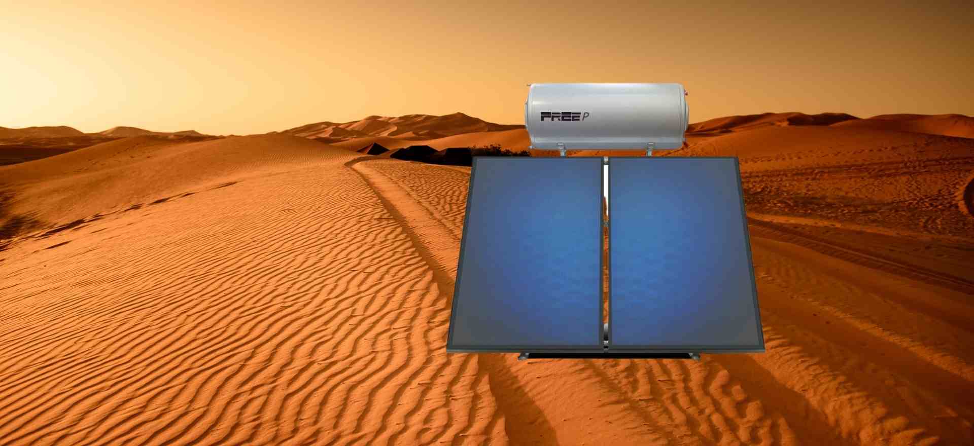 Solare termico Pleion su fondo deserto